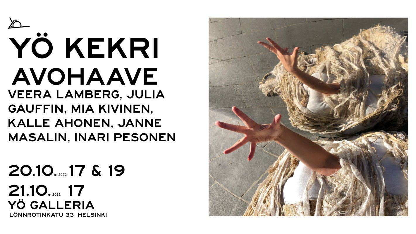 Yö Kekri 2022 taidefestivaali Avohaave Yö Galleria Helsinki